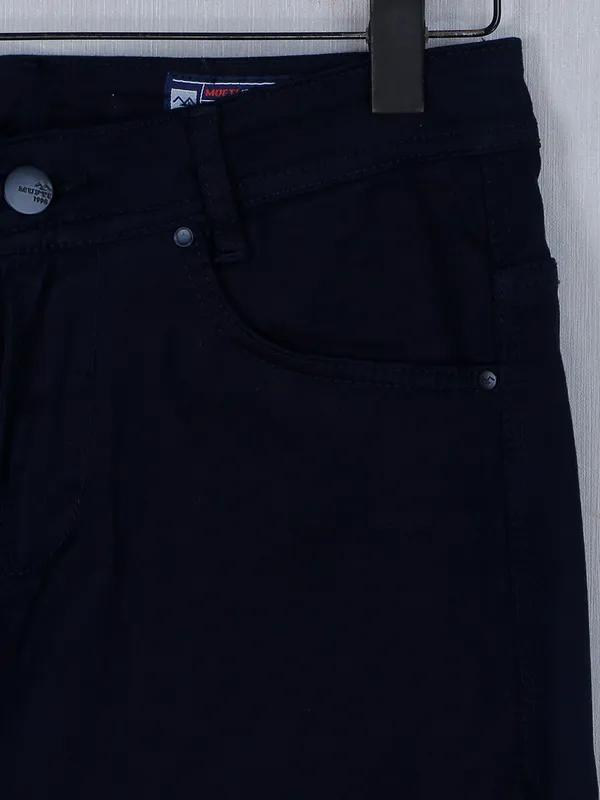Mufti navy solid denim men jeans