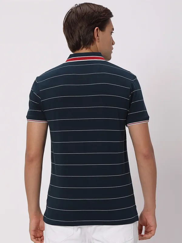 Mufti navy stripe polo t shirt