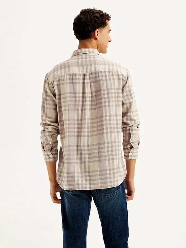 MUFTI onion pink flannel casual shirt for men