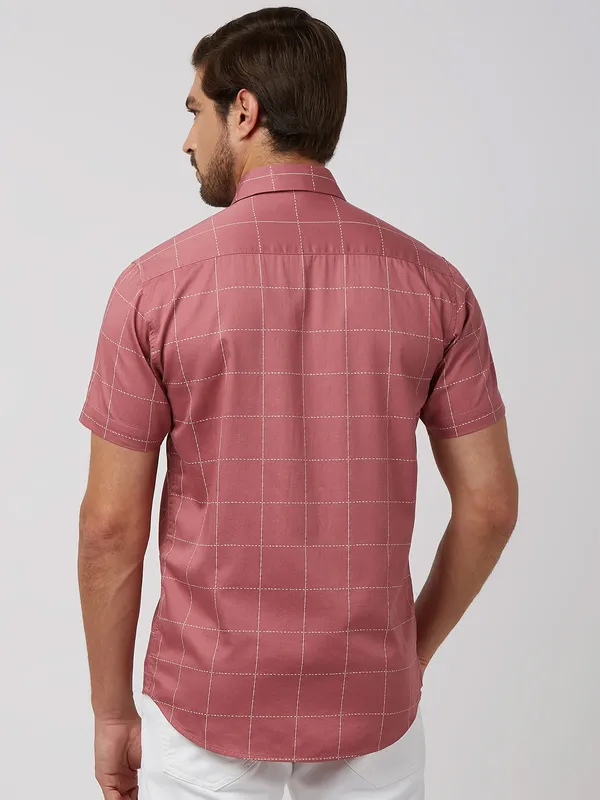 MUFTI pink checks casual cotton shirt