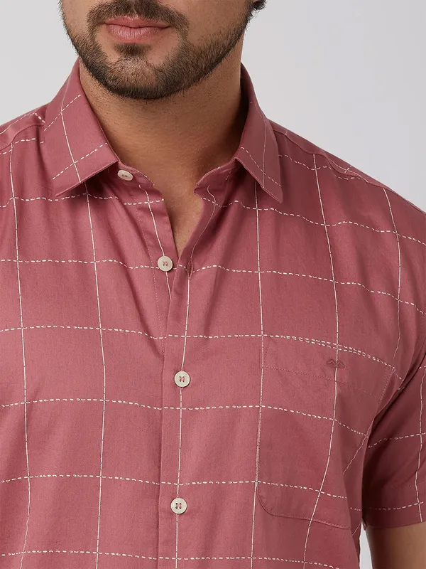 MUFTI pink checks casual cotton shirt