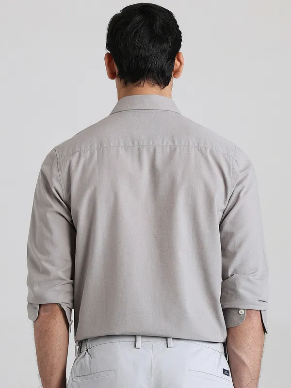 MUFTI plain grey cotton shirt for casual wear