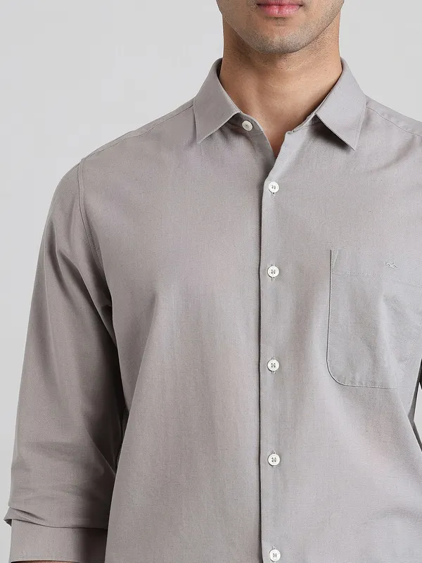 MUFTI plain grey cotton shirt for casual wear