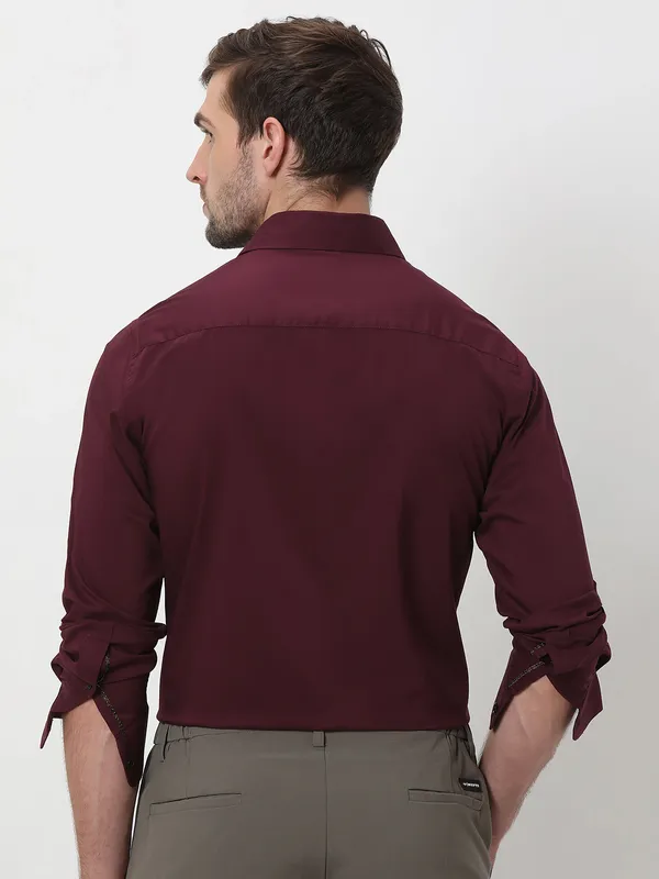 MUFTI plain maroon shirt for mens
