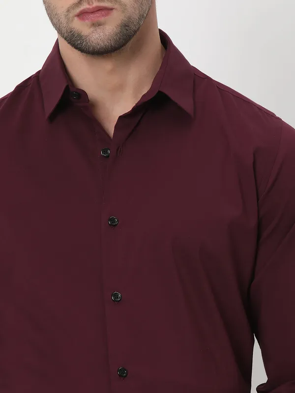 MUFTI plain maroon shirt for mens
