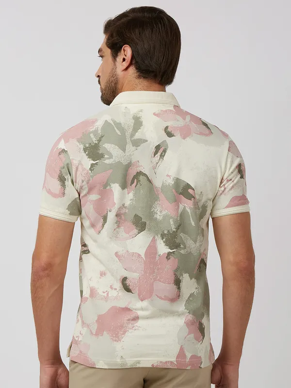 MUFTI printed off-white cotton t-shirt