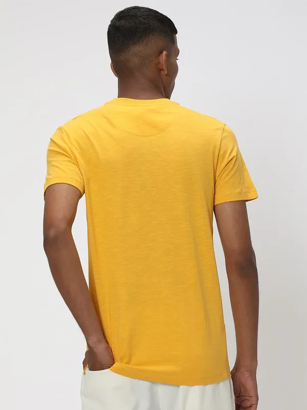 Mufti printed yellow t shirt