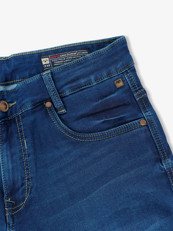 Mufti royal blue washed narrow jeans