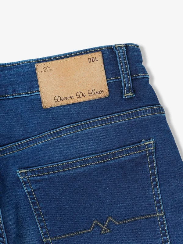 Mufti royal blue washed narrow jeans