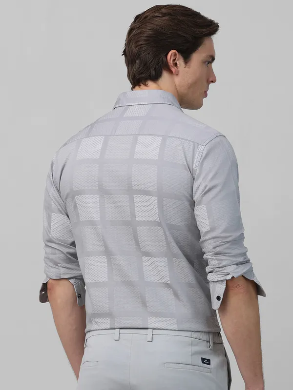 MUFTI silver checkered cotton shirt