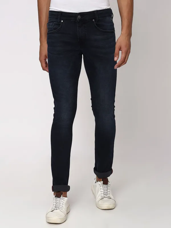 Mufti skinny fit dark navy washed jeans