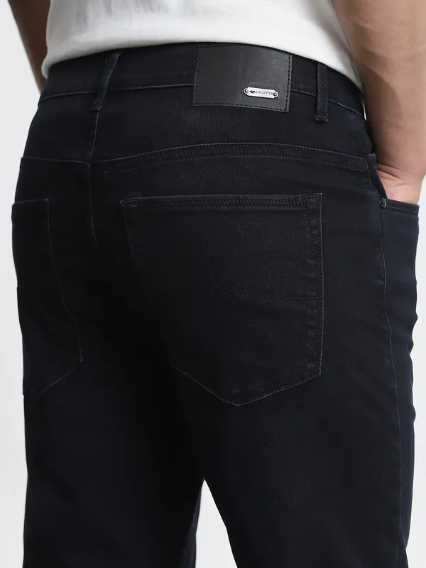 MUFTI solid black ankle lenght fit mens denim
