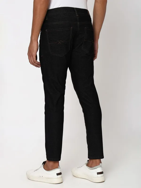 Mufti solid black ankle length trouser