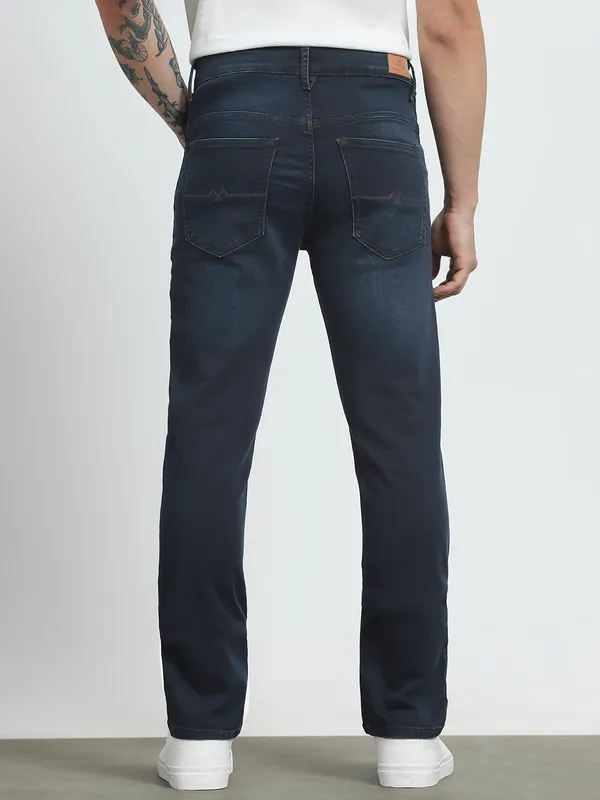 MUFTI solid navy super slim denim jeans