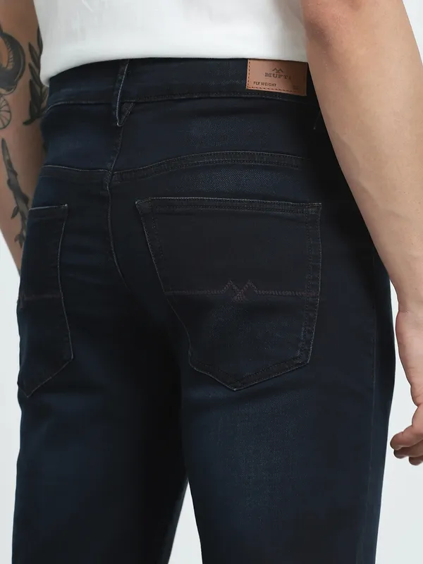 MUFTI solid navy super slim denim jeans