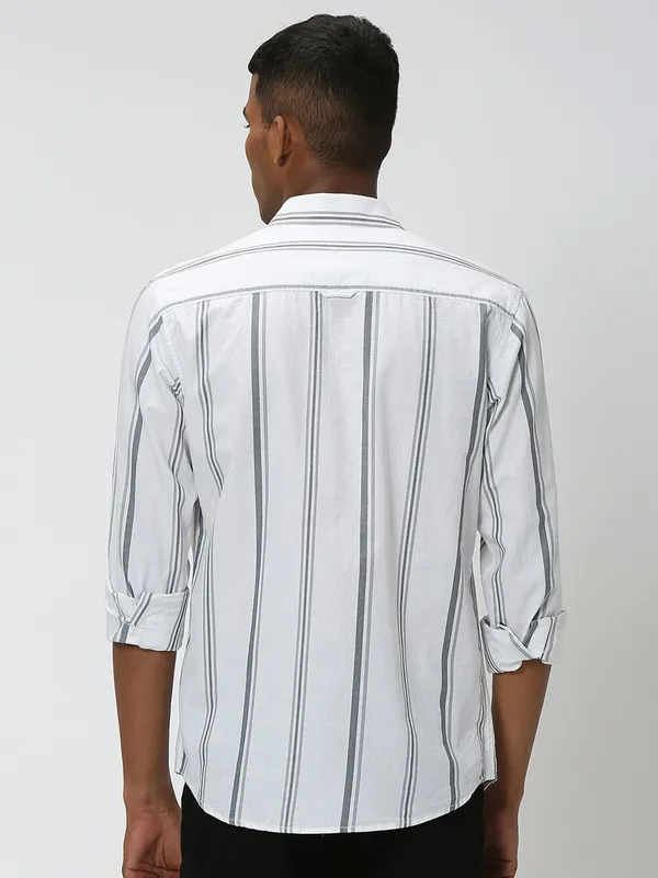 Mufti stripe white cotton shirt