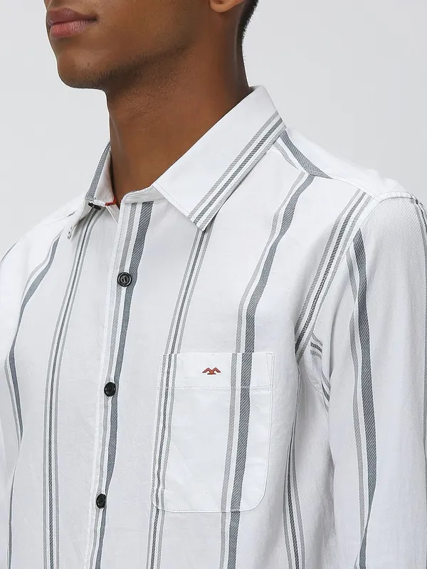 Mufti stripe white cotton shirt