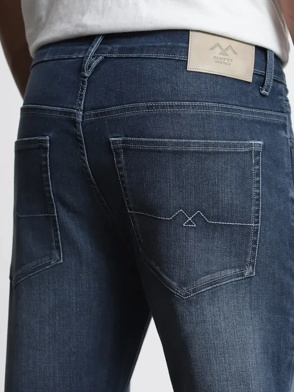 MUFTI washed blue denim jeans in super slim fitting