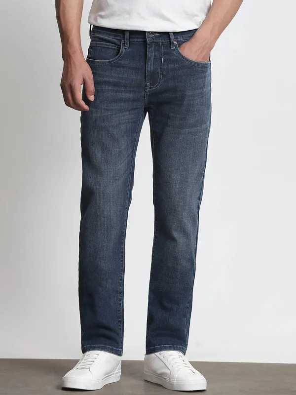 MUFTI washed blue denim jeans in super slim fitting