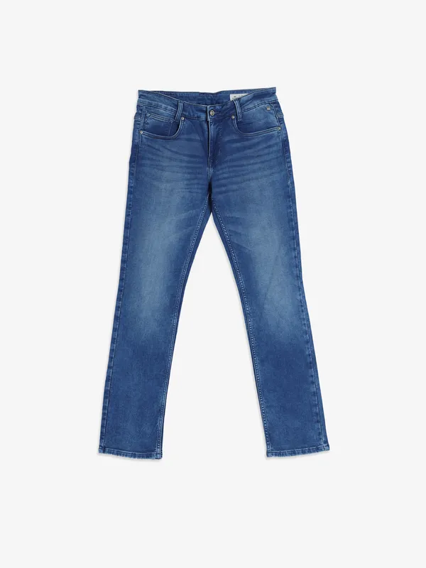 MUFTI washed blue super slim fit jeans