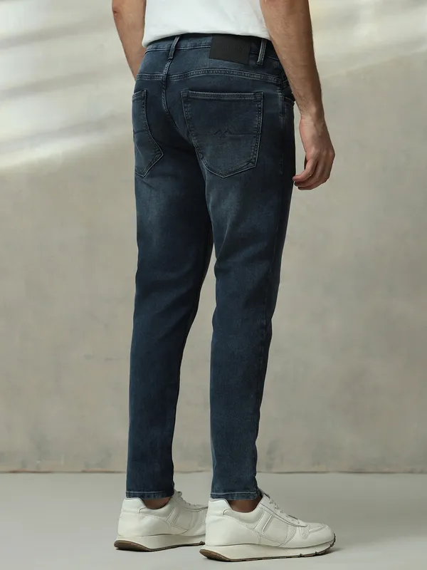 MUFTI washed dark navy ankle length denim