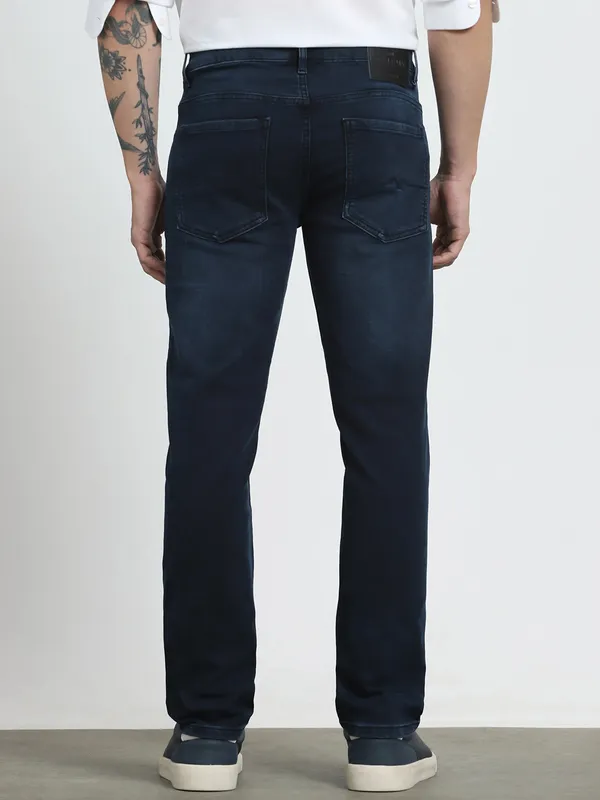 MUFTI washed dark navy super slim denim jeans
