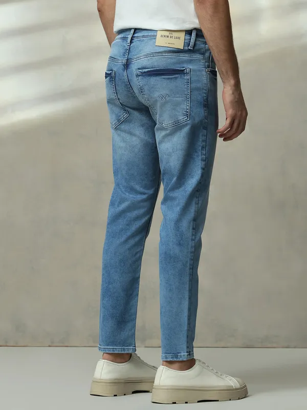 MUFTI washed light blue denim for men