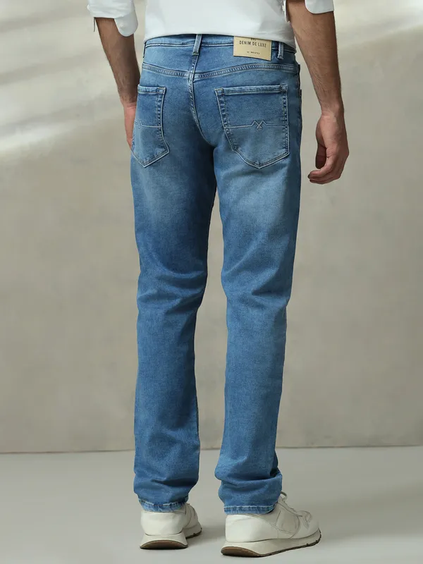 MUFTI washed light blue denim jeans for men