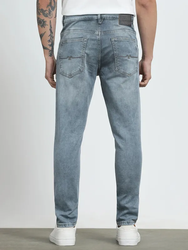 MUFTI washed light grey skinny fit denim jeans