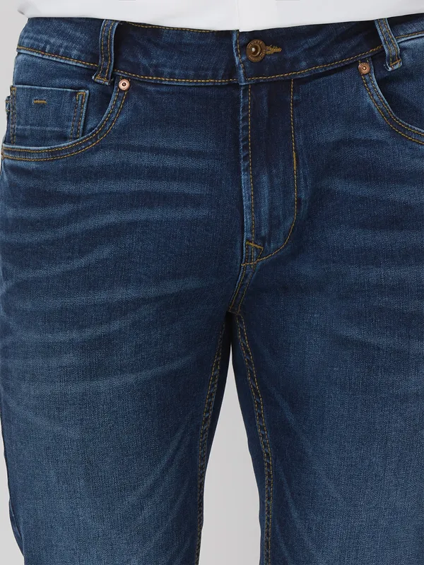 MUFTI washed navy superslim fit denim