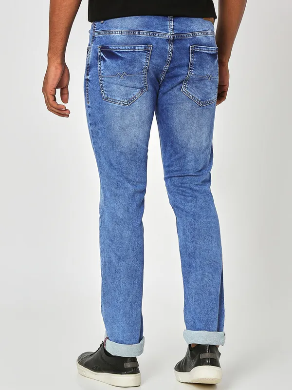 Mufti washed slim fit jeans in blue