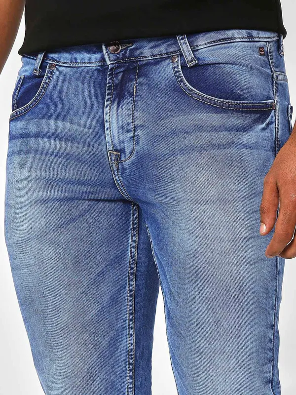 Mufti washed slim fit jeans in blue