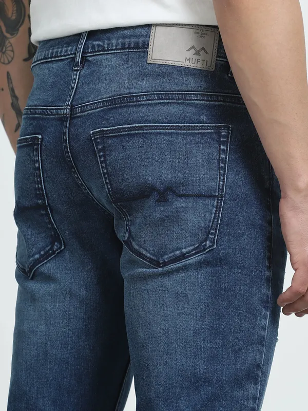 MUFTI washed tinted blue super slim denim jeans