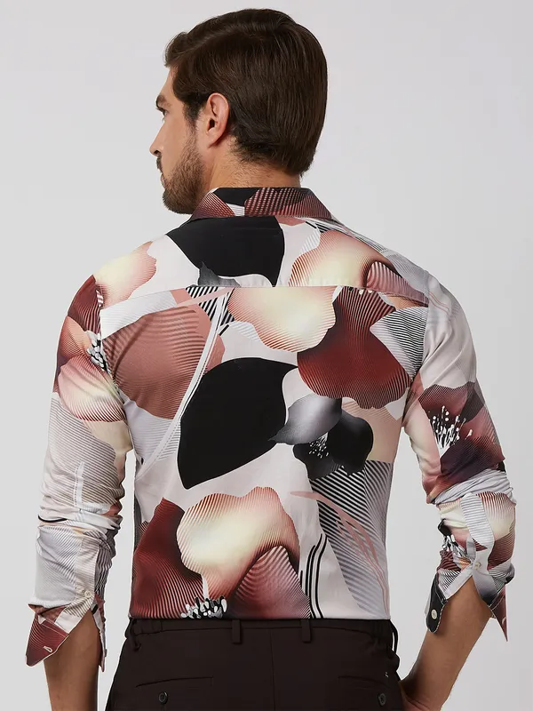 MUFTI white attractive cotton printed shirt