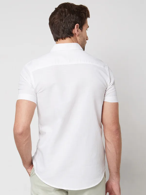 MUFTI white linen cotton shirt