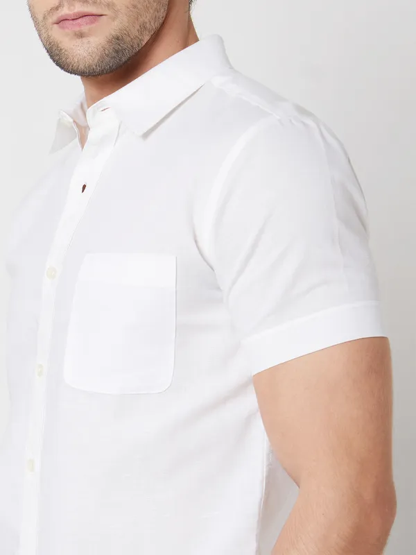 MUFTI white linen cotton shirt