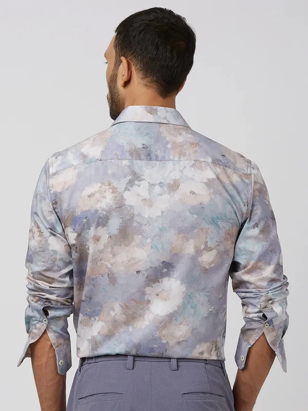 MUFTI white  printed casual cotton shirt