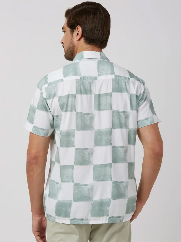 MUFTI white printed casual cotton shirt