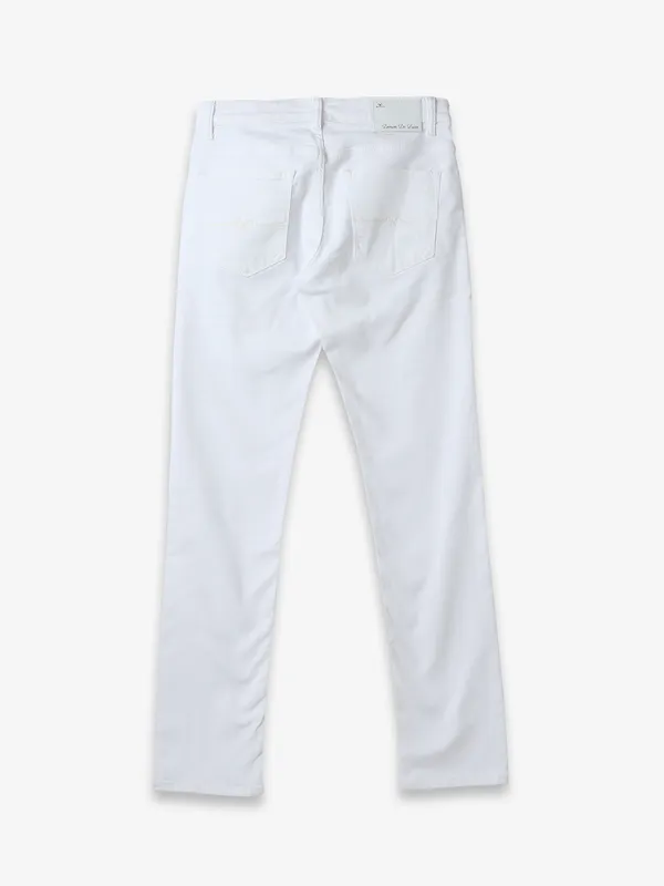 MUFTI white solid narrow jeans