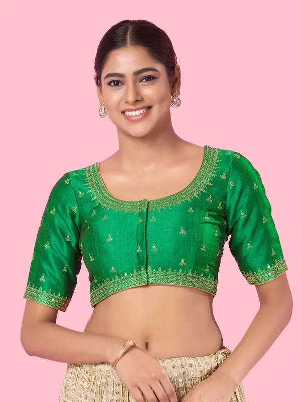 Mulbury silk green blouse