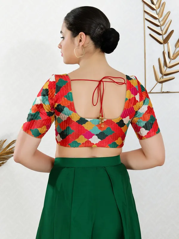 Multi color art silk blouse