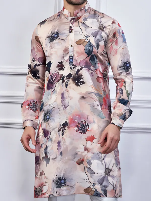Multi color cotton printed kurta suit for festival