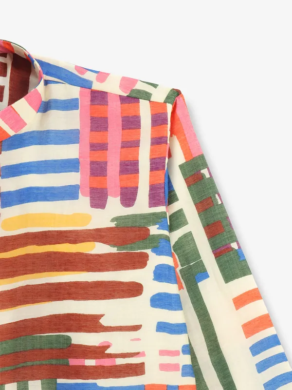 Multi color cotton silk kurta suit for boys