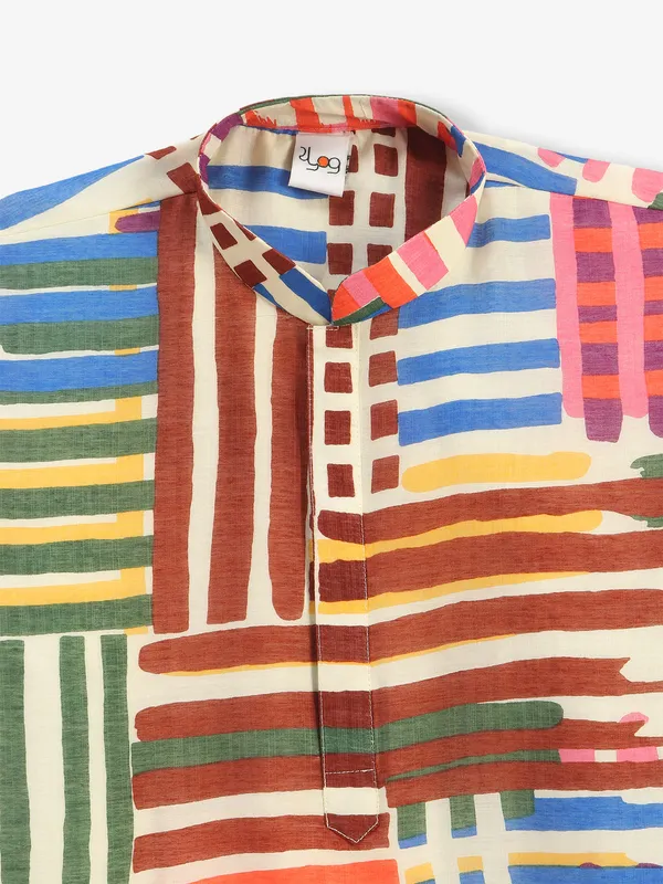 Multi color cotton silk kurta suit for boys