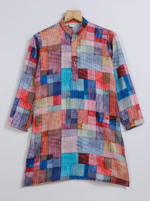 Multi color cotton silk kurta suit for festive
