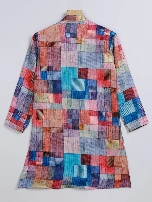 Multi color cotton silk kurta suit for festive