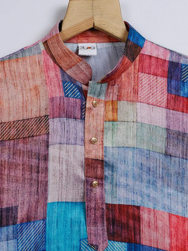 Multi color cotton silk kurta suit for festive