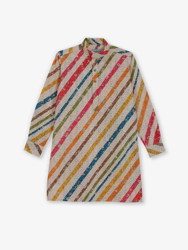 Multi color embroidery and sequins work kurta