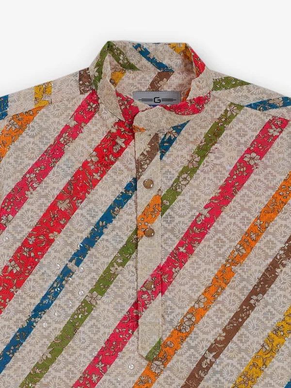 Multi color embroidery and sequins work kurta