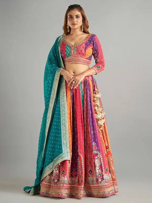 Multi color georgette chaniya choli